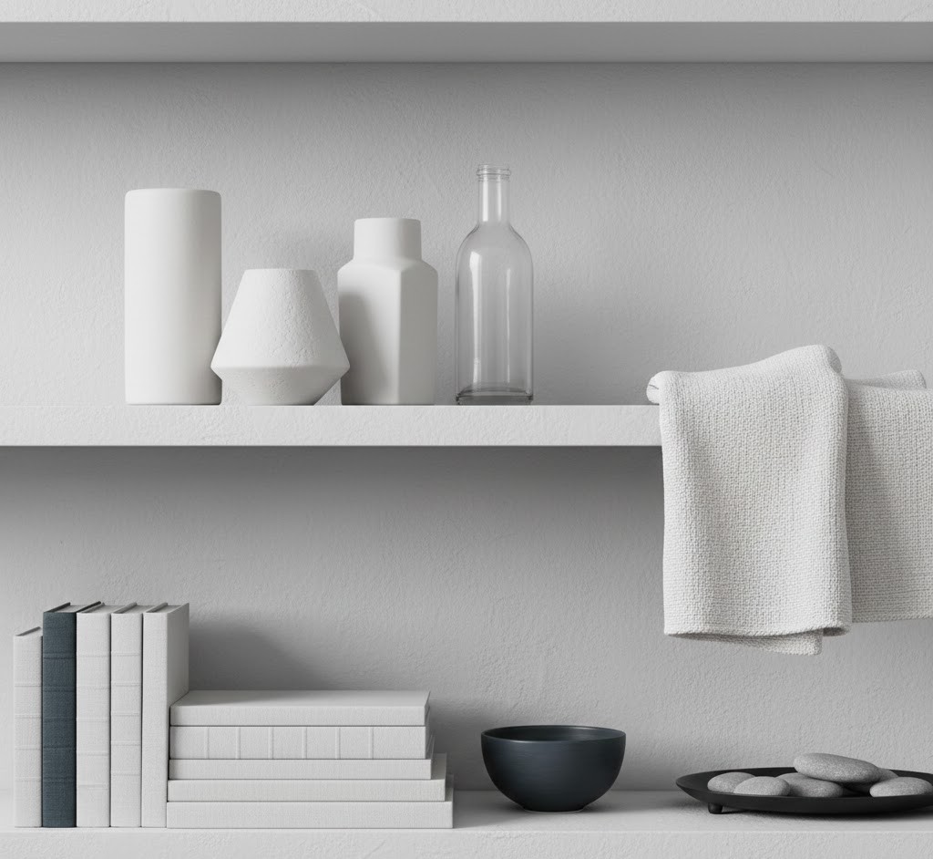 Monochromatic shelf arrangement